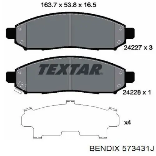 Колодки Jurid/Bendix 573431J цена, от 27.85 USD