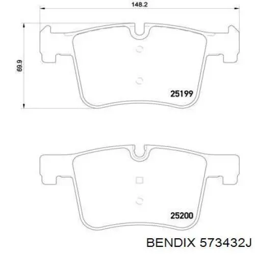 Купить 573432J Jurid/Bendix Колодки тормозные