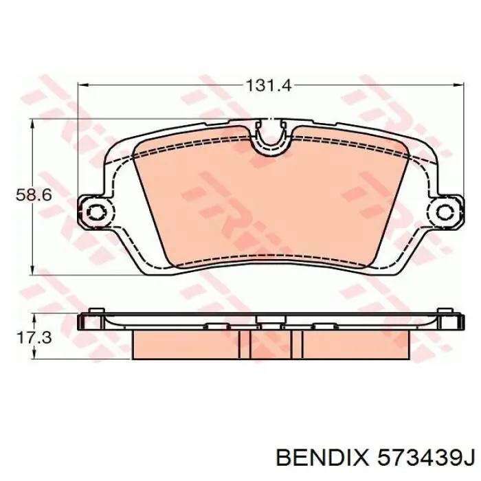 Задние тормозные колодки 573439J Jurid/Bendix