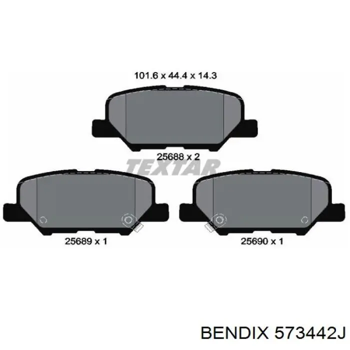 573442J Jurid/Bendix Колодки тормозные дисковые комплект