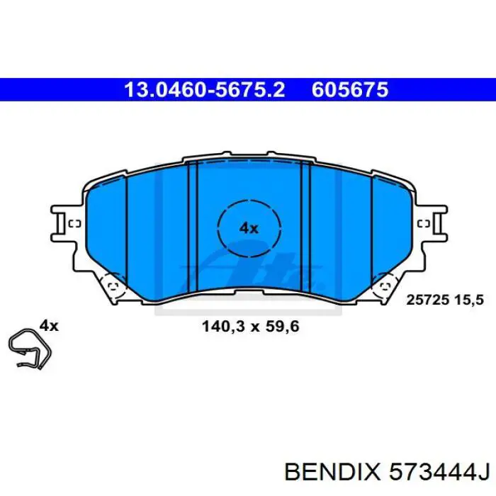 Купить 573444J Jurid/Bendix Колодки тормозные