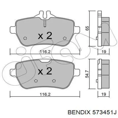 Колодки дисковые  Jurid/Bendix 573451J цена, от 44.11 USD