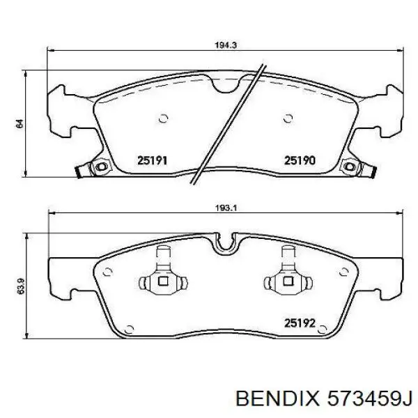Купить 573459J Jurid/Bendix Колодки тормозные