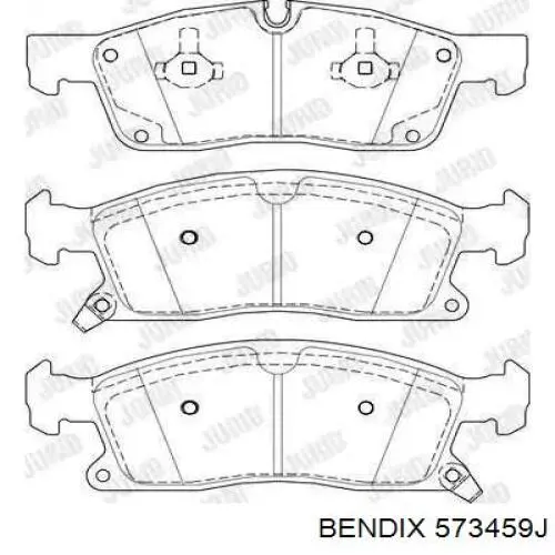 Передние тормозные колодки 573459J Jurid/Bendix