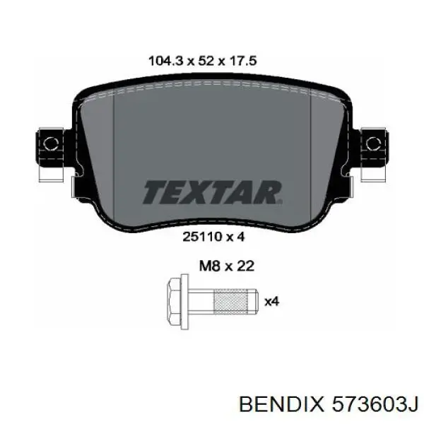 Купить 573603J Jurid/Bendix Колодки тормозные задние, дисковые