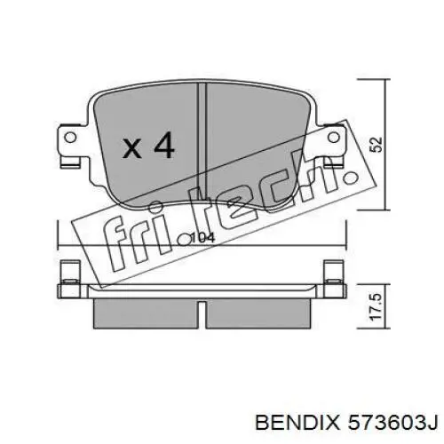 Задние тормозные колодки 573603J Jurid/Bendix
