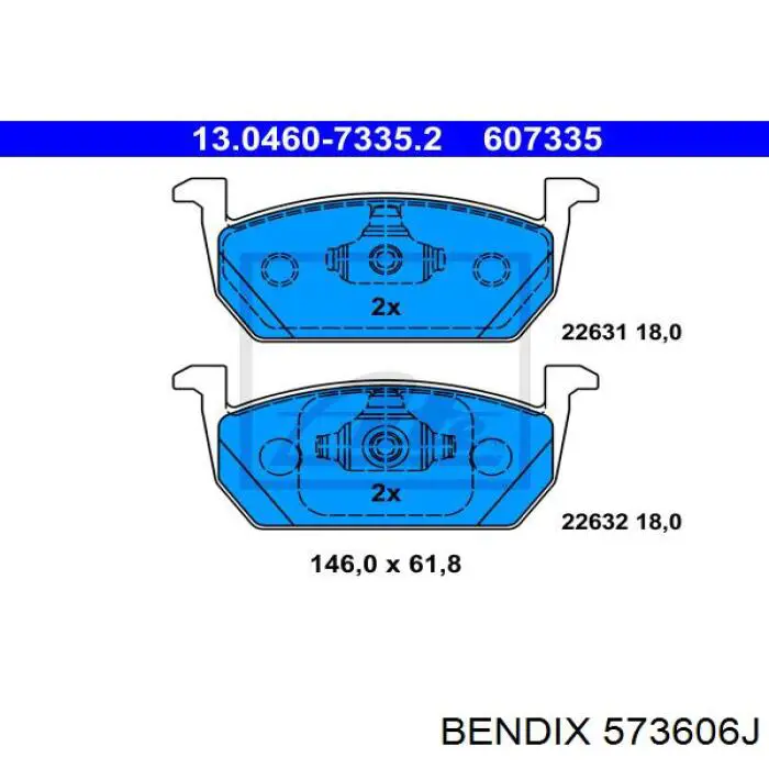 573606J Jurid/Bendix Колодки передние