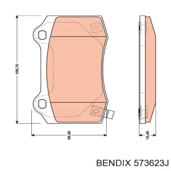Задние тормозные колодки 573623J Jurid/Bendix