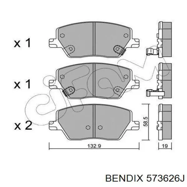 Купить 573626J Jurid/Bendix Колодки тормозные