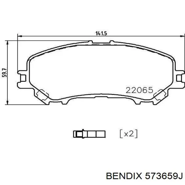 Передние тормозные колодки 573659J Jurid/Bendix