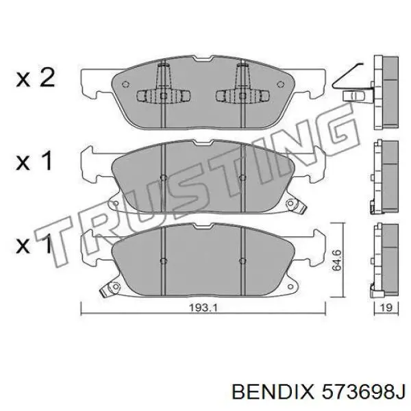 Купить 573698J Jurid/Bendix Колодки тормозные