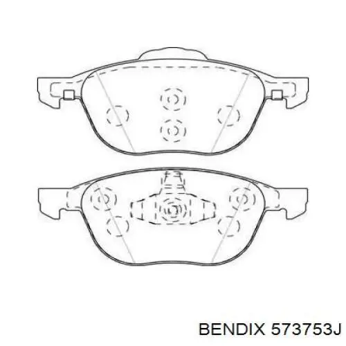 573753J Jurid/Bendix колодки тормозные передние дисковые