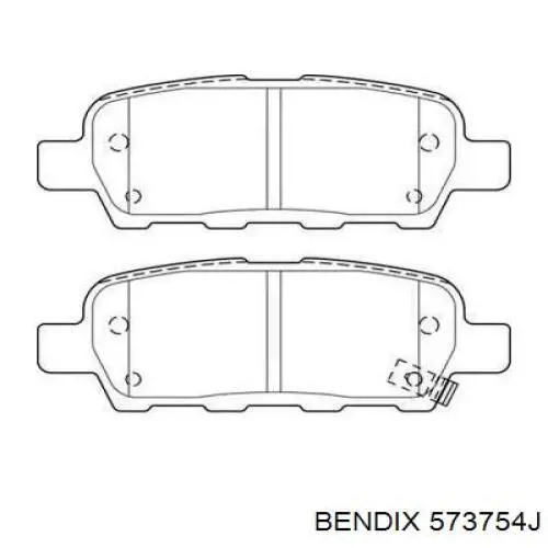 Задние тормозные колодки 573754J Jurid/Bendix