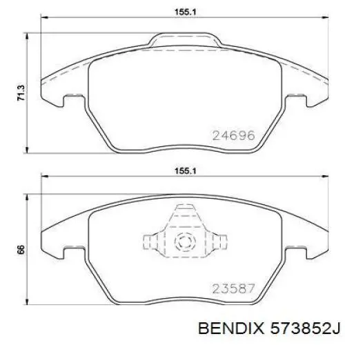Тормозные колодки Jurid/Bendix 573852J