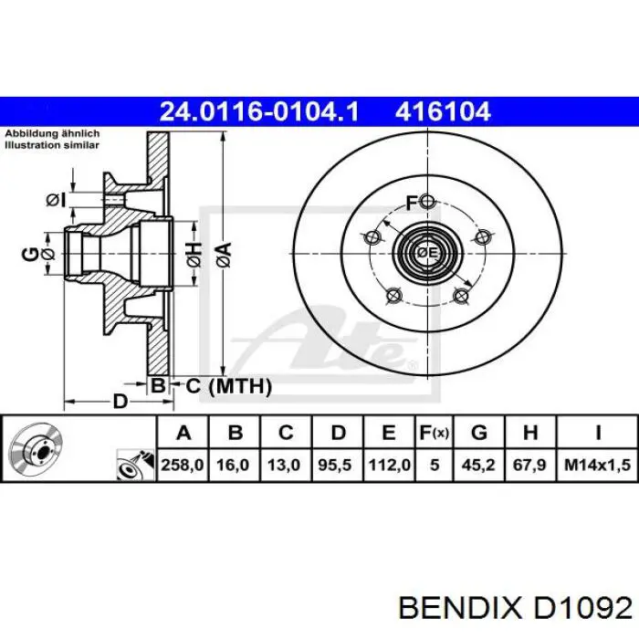 Передние тормозные колодки D1092 Jurid/Bendix