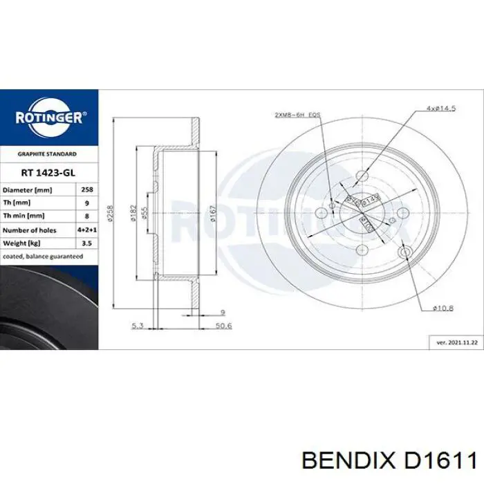 Передние тормозные колодки 361611 Power Stop