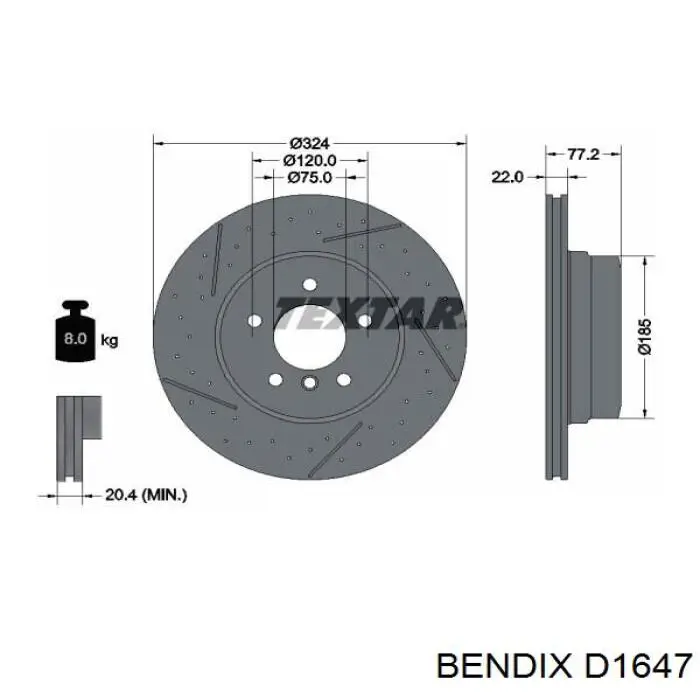 Задние тормозные колодки D1647 Jurid/Bendix