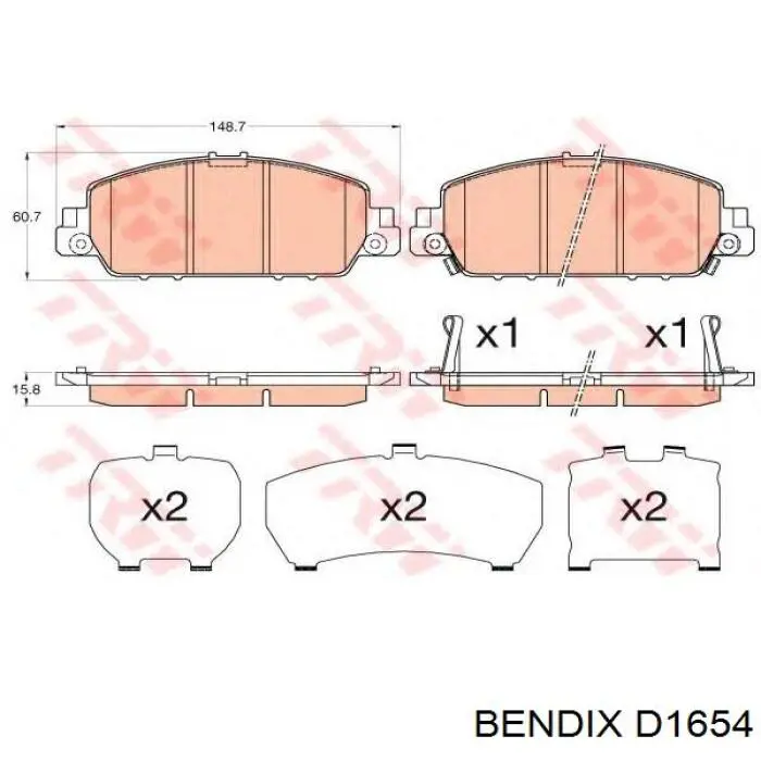 Колодки Jurid/Bendix D1654 цена, от 38.66 USD