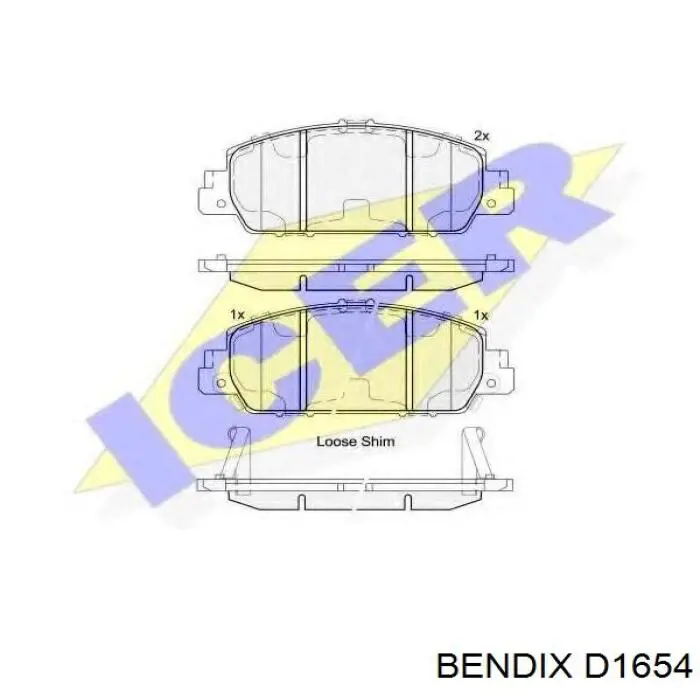 Передние тормозные колодки D1654 Jurid/Bendix