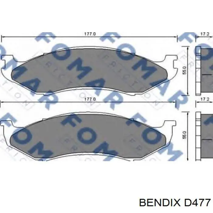 Передние тормозные колодки D477 Jurid/Bendix
