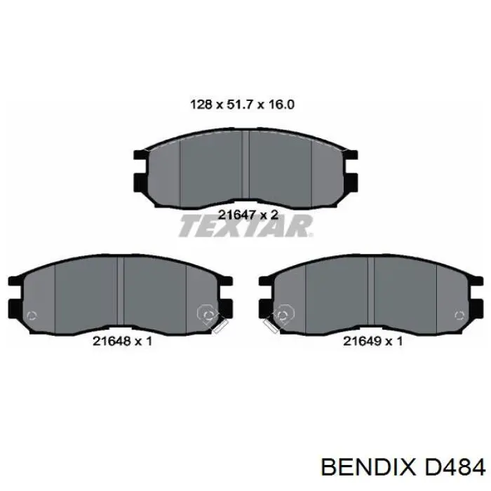 Передние тормозные колодки D484 Jurid/Bendix