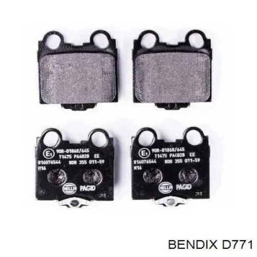 Pastillas de freno traseras D771 Jurid/Bendix