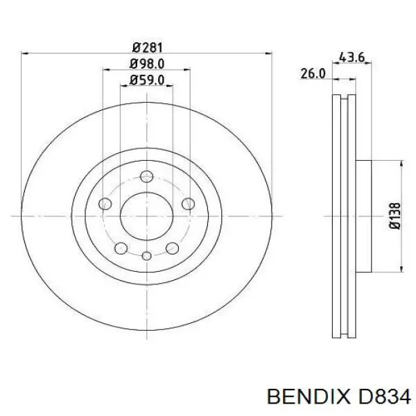 D834 Jurid/Bendix Колодки тормозные дисковые комплект