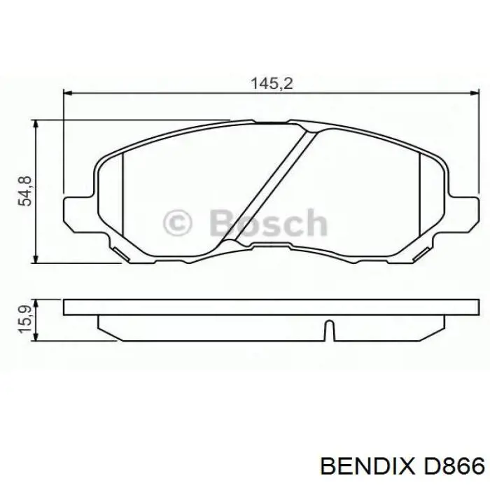 Передние тормозные колодки D866 Jurid/Bendix