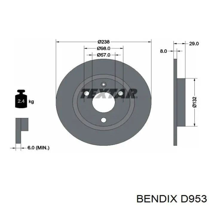 Передние тормозные колодки D953 Jurid/Bendix