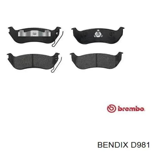 D981 Jurid/Bendix колодки тормозные задние дисковые
