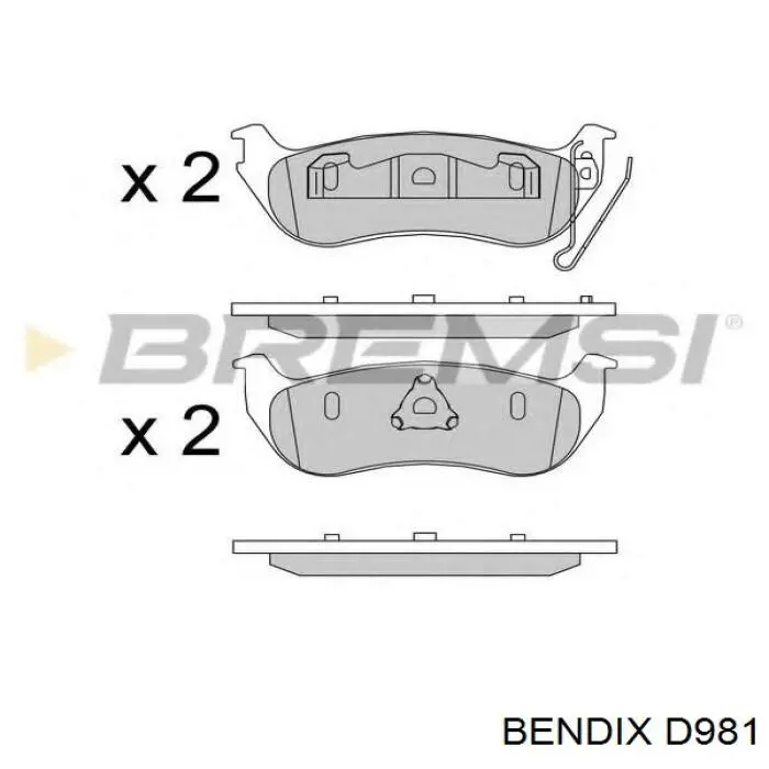 D981 Jurid/Bendix Колодки тормозные дисковые комплект
