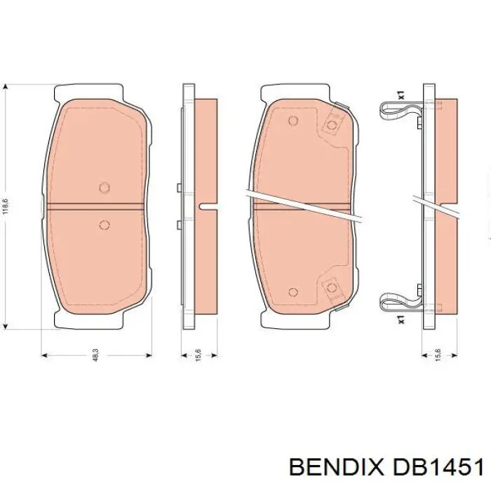 DB1451 Jurid/Bendix Колодки тормозные дисковые комплект