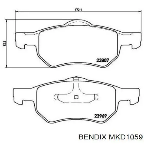 Передние тормозные колодки MKD1059 Jurid/Bendix