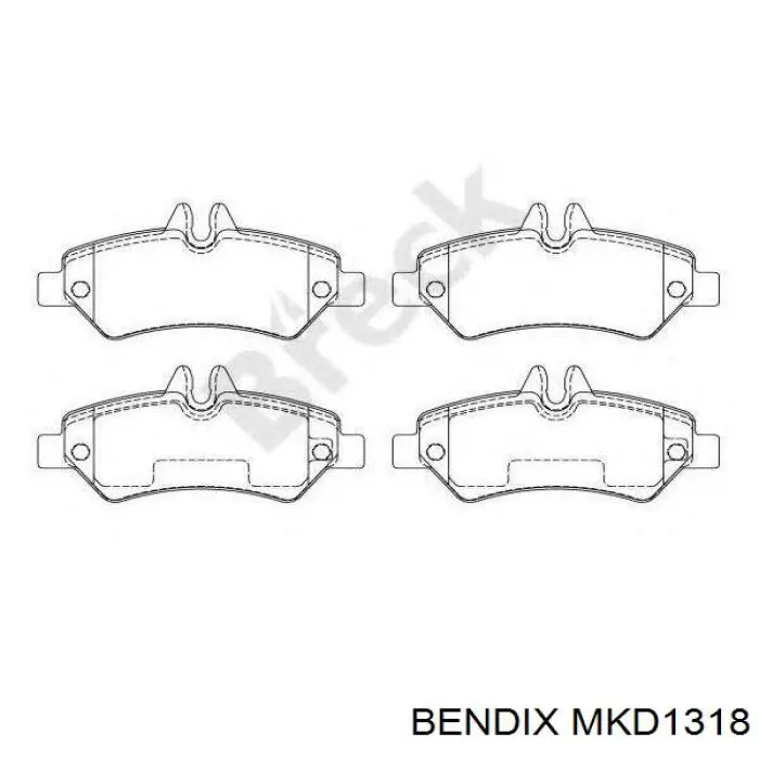 Купить MKD1318 Jurid/Bendix Колодки тормозные задние, дисковые
