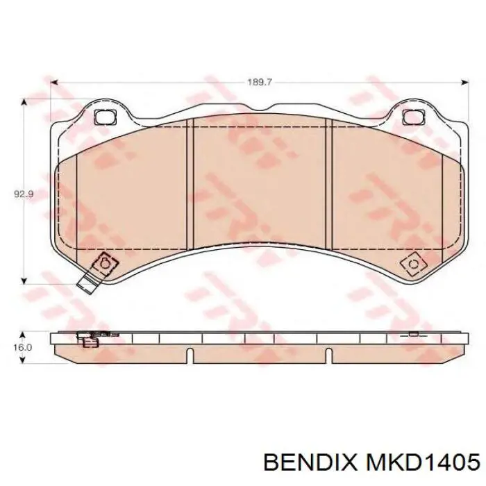MKD1405 Jurid/Bendix Колодки передние