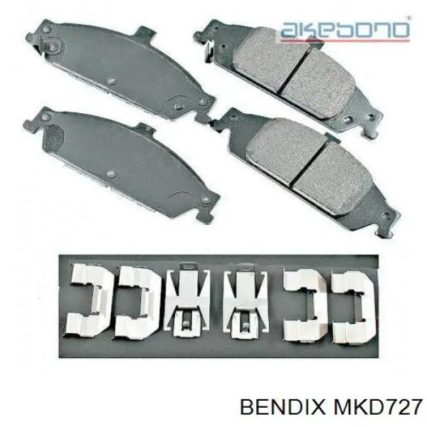 Передние тормозные колодки MKD727 Jurid/Bendix