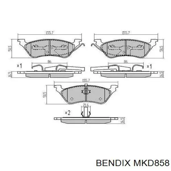Колодки дисковые  Jurid/Bendix MKD858 цена, от 25.64 USD