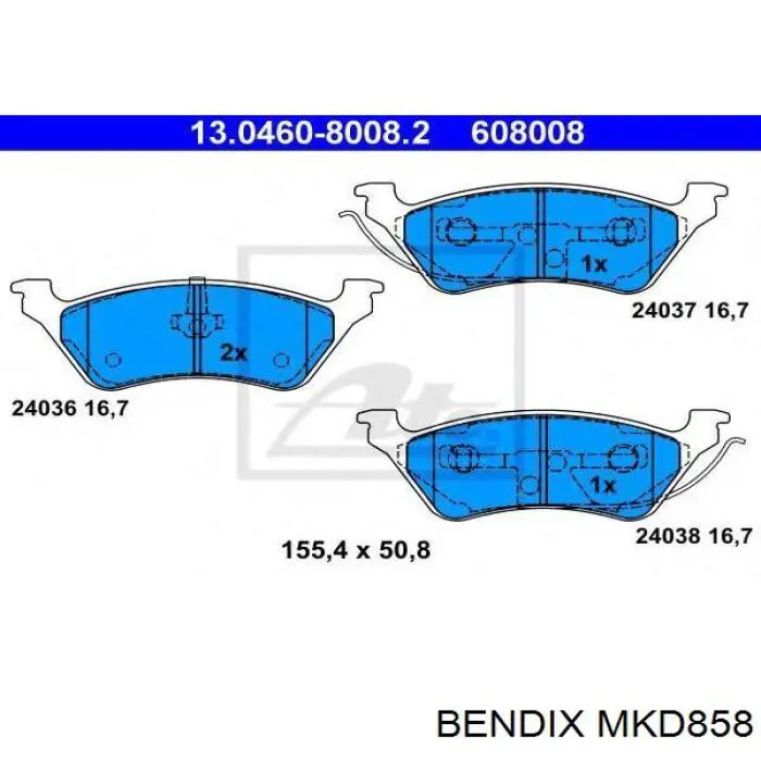 MKD858 Jurid/Bendix колодки тормозные задние дисковые