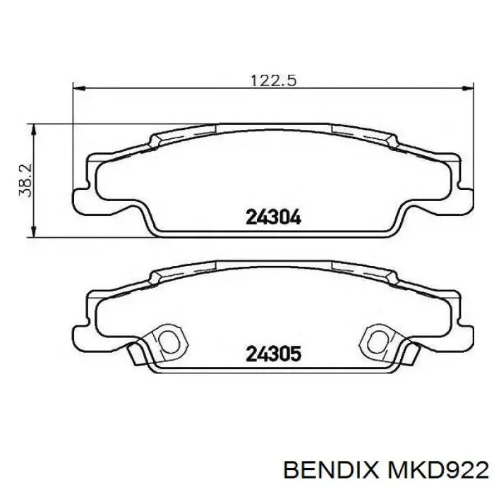 Купить MKD922 Jurid/Bendix Колодки тормозные задние, дисковые