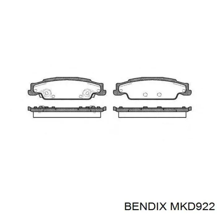 Колодки дисковые  Jurid/Bendix MKD922 цена, от 36.16 USD