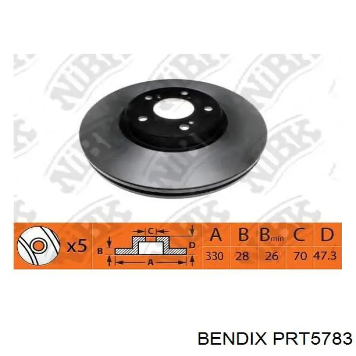 PRT5783 Jurid/Bendix Диск тормозной передний