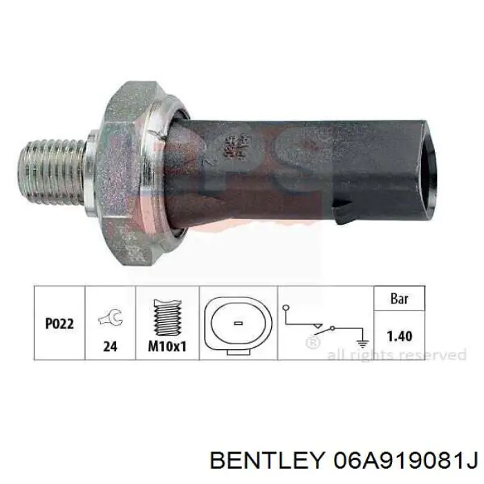 Датчик давления масла 06A919081J Bentley