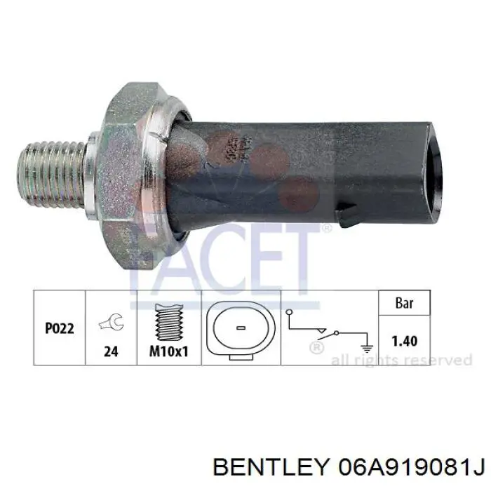 06A919081J Bentley Датчик указателя давления масла