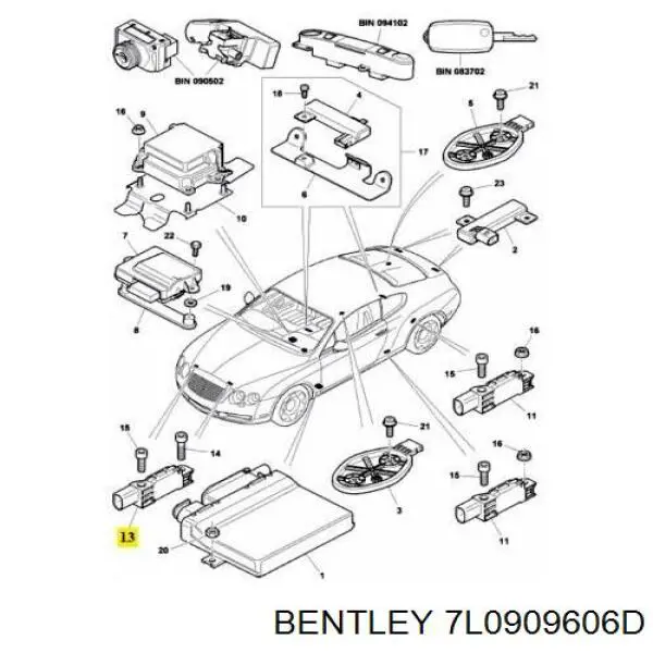 7L0909606D Bentley sensor de aceleração longitudinal