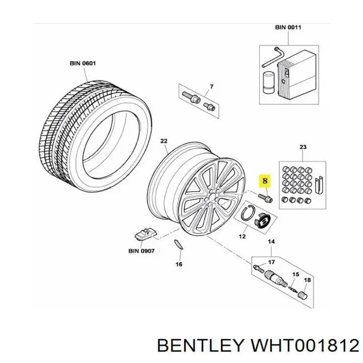 WHT001812 Bentley Болты колесные