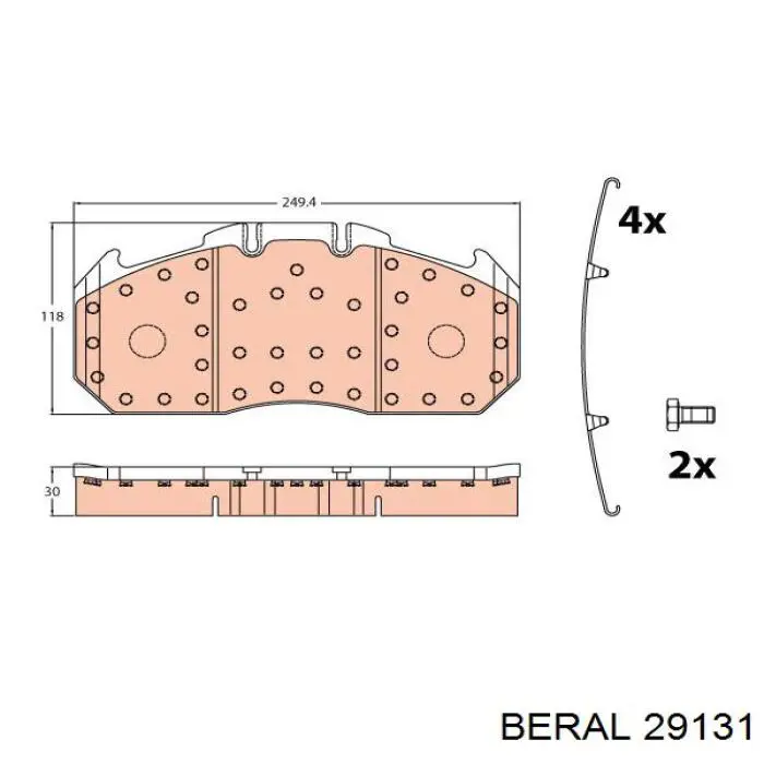 Передние тормозные колодки 29131 Beral