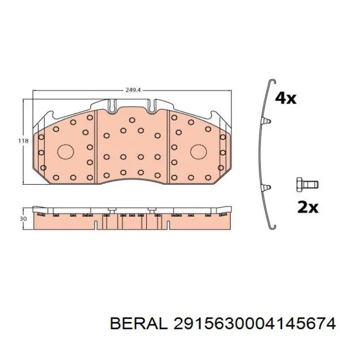 Передние тормозные колодки 2915630004145674 Beral