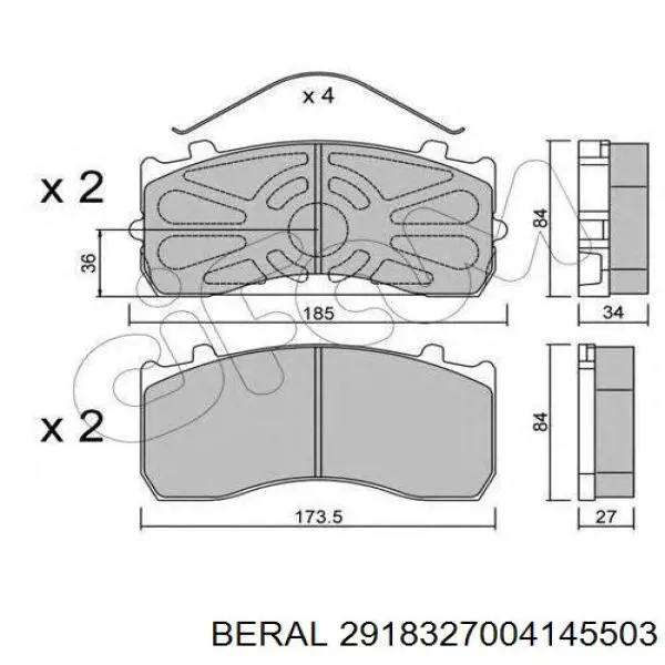 Тормозные колодки Beral 2918327004145503