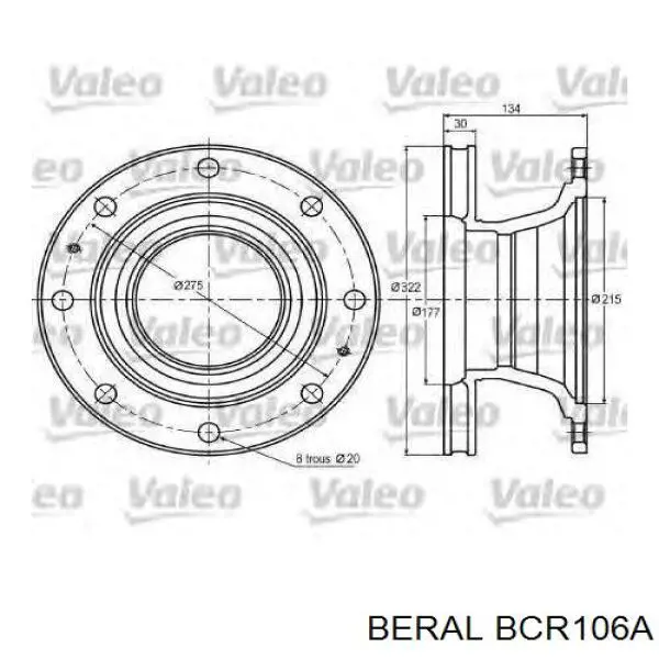 Передний тормозной диск Beral BCR106A