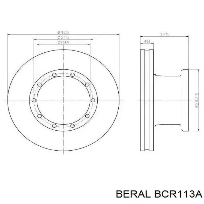 BCR113A Beral Диск тормозной передний